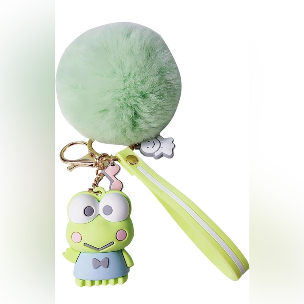 Keroppi Keychain with Pom Pom